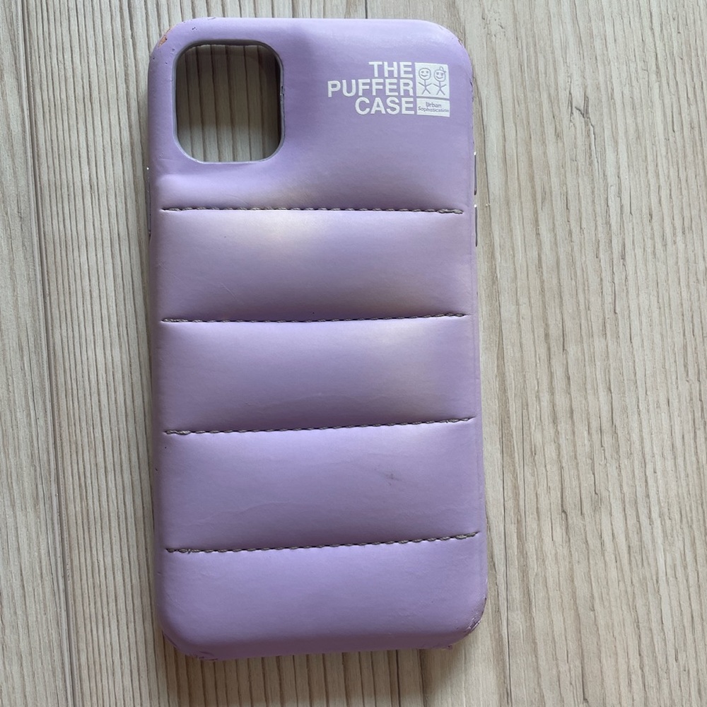 Urban Sophistication purple puffer case for i phone 11.